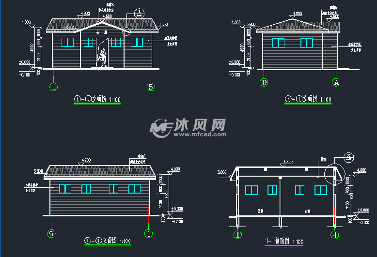 单层公厕建筑图