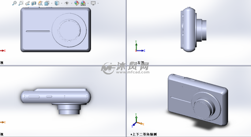 卡西欧数码相机设计模型三视图