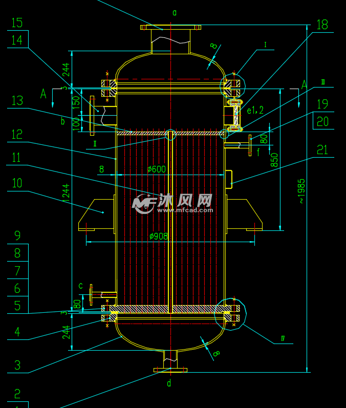 f20m2再沸器cad设计图