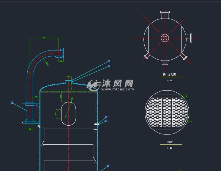 浮阀精馏塔cad图纸