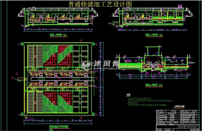 普通快滤池工艺设计图