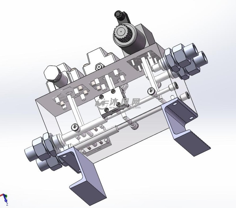 一种多路液压阀块装配总成三维模型