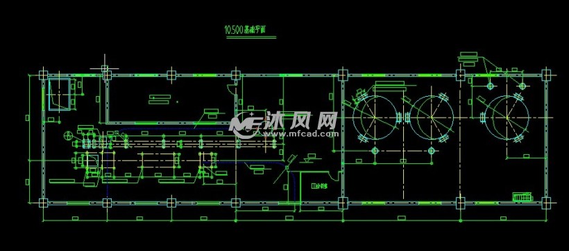 机械设备 通用设备 球磨机年产30万吨煤粉制备工磨机基础放大图