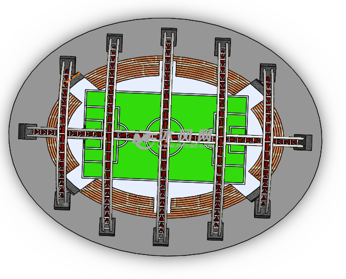 足球场体育场模型