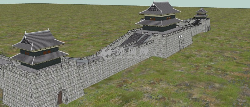 岳阳瞻岳门城楼古建筑三维模型