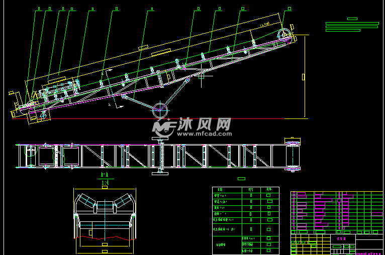 b650移动式皮带机 输送和提升设备图纸 沐风网