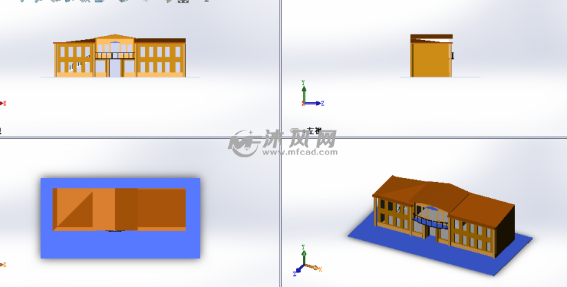 两层楼房设计模型三视图