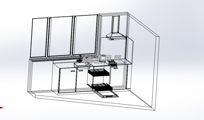 现代厨房三维