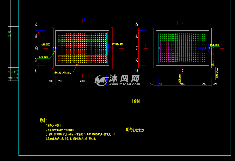 3mx4.8m曝气生物滤池详图