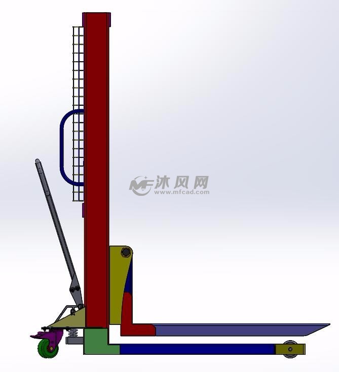 手动液压叉车建模图