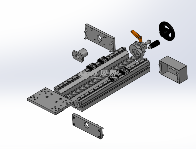 丝杠导轨滑块手动组件设计