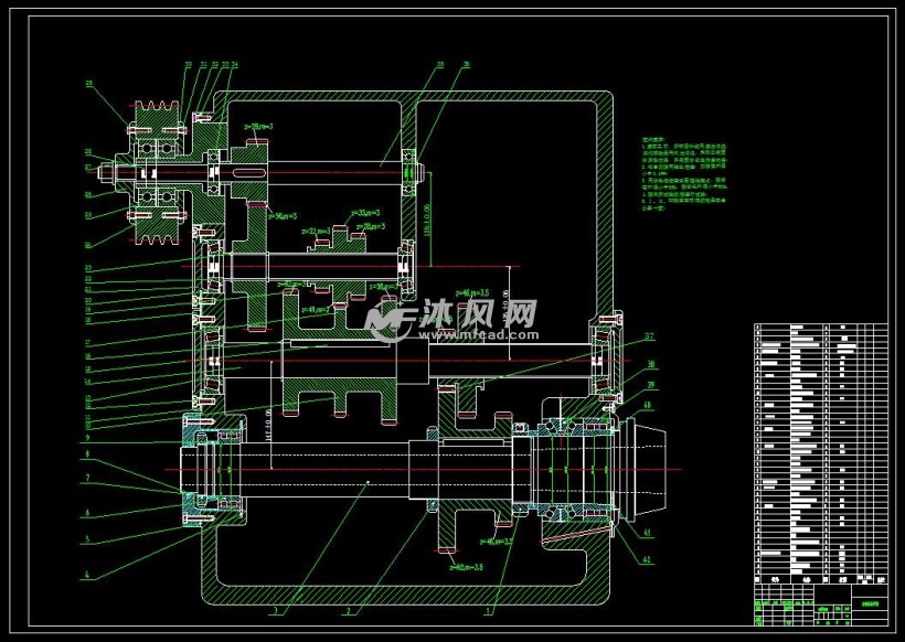 cad专用镗床i型主轴箱设计不用离合器