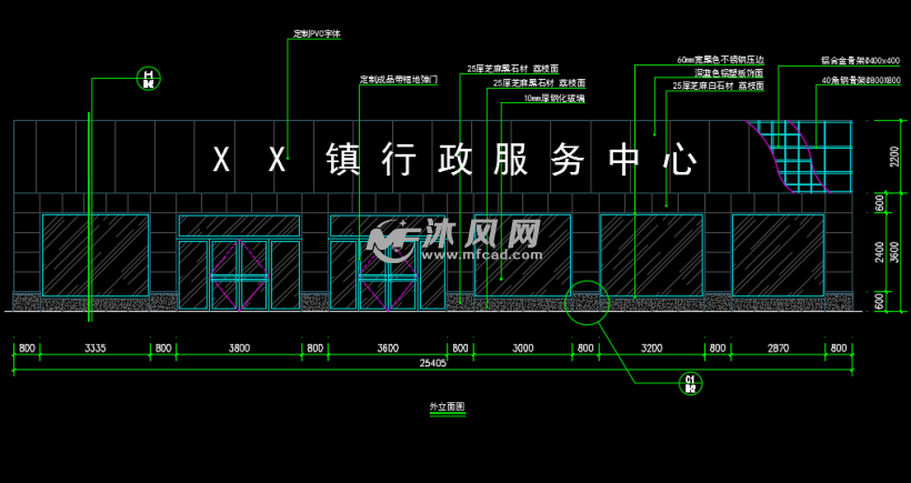 很全的行政服务大厅装修施工图