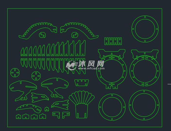 老鹰(大展宏图)cad激光切割 - 人体/动物模型图纸