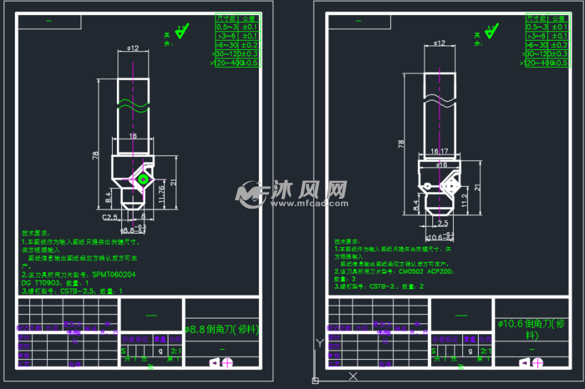 8和φ10.6倒角刀图纸