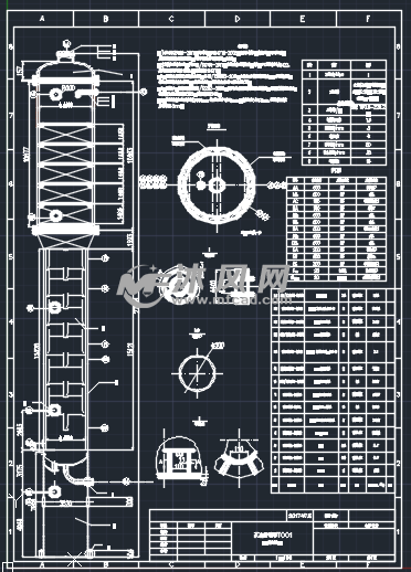 t001反应精馏塔设备装配图