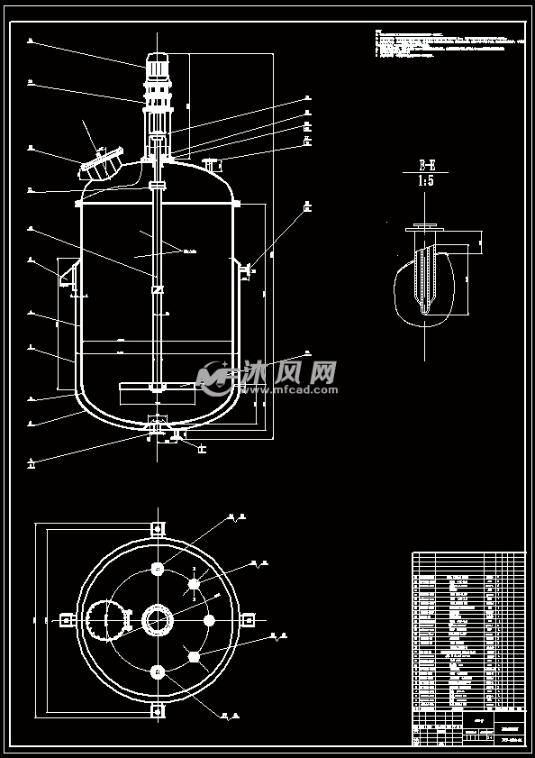 18m3搅拌式反应釜设计含13张cad图纸