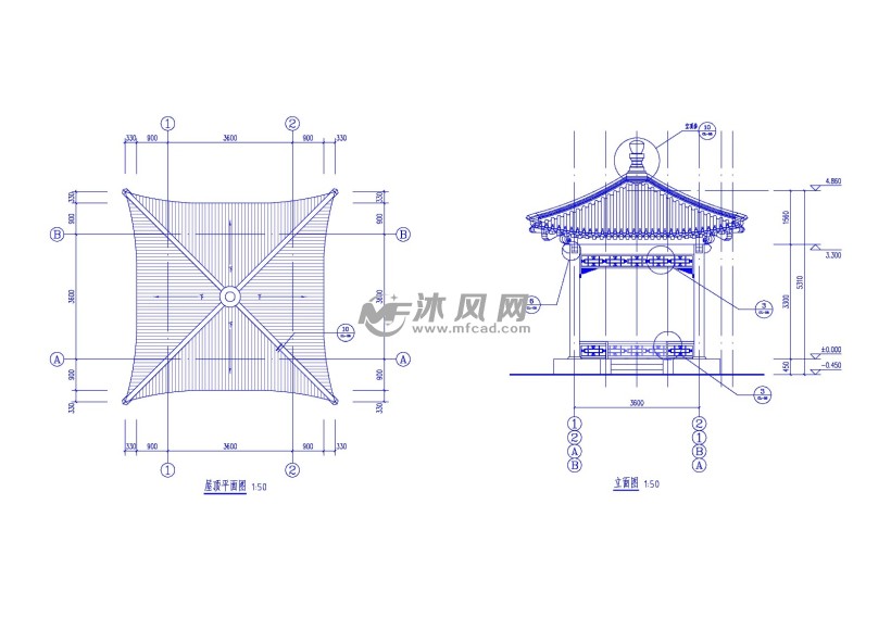 木制亭子设计图