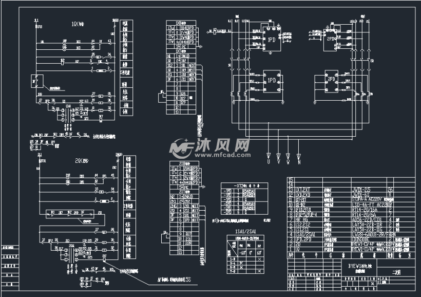 低压成套开关柜市发电二次原理图