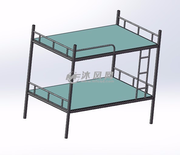 宿舍单人上下床3d图