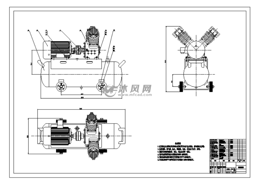 15,p=1mpa的v型无油空压机设计