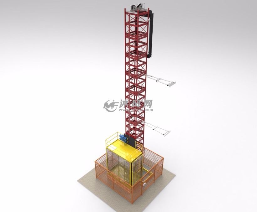 建筑工地施工升降机工程架3D模型