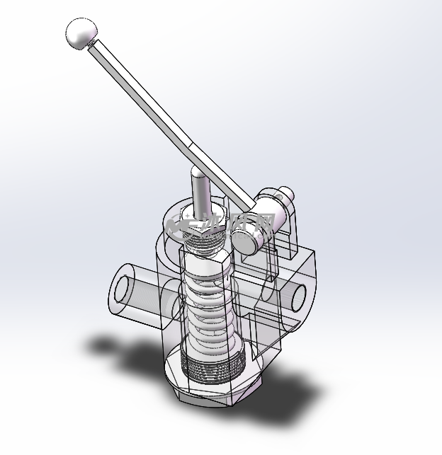 solidworks手压阀模型 - 阀体图纸 - 沐风网