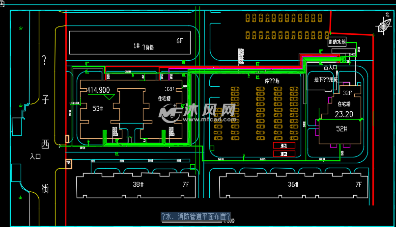 给水消防管道平面布置图