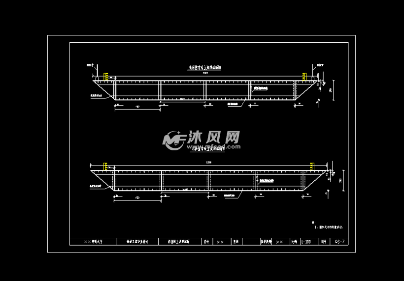 桥梁总长580m桥宽23.2m四车道三跨(140 300 140)连续双塔钢箱梁斜拉桥