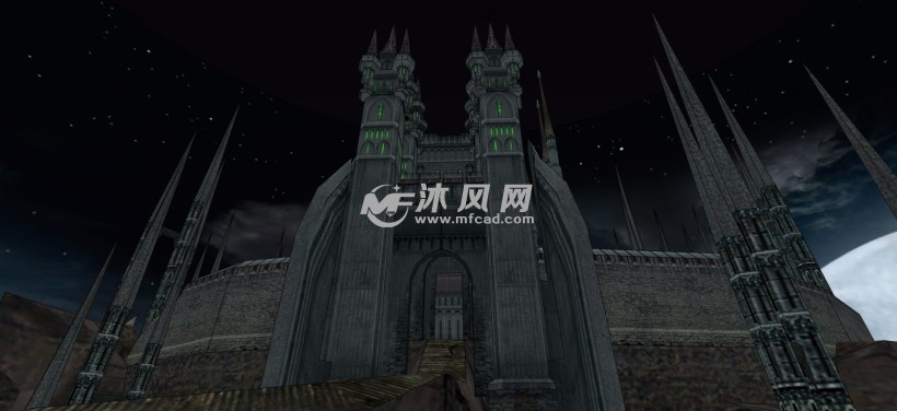游戏场景传说漂浮在太空的亡灵城堡宫殿三维模型