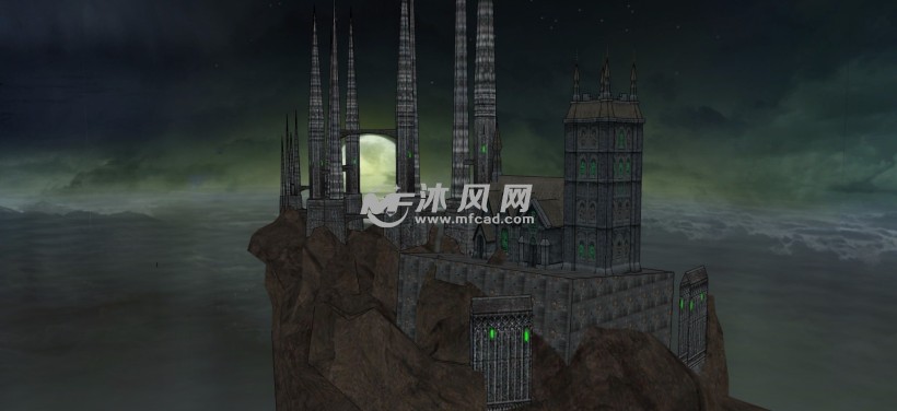 游戏场景黑暗城堡宫殿三维模型