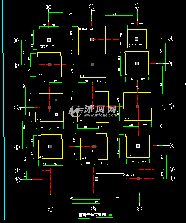 基础平面布置图