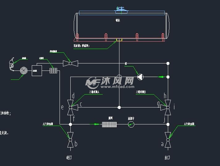 加油车管路原理图 电气工程图纸 沐风网