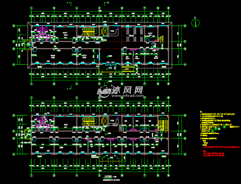 乡镇三层小型卫生院建筑及结构图