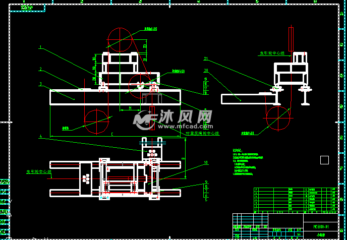 客梯mcg100曳引机叠加式机架图纸