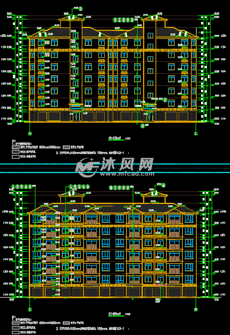 河南7层剪力墙结构一梯两户带电梯住宅楼建筑设计图