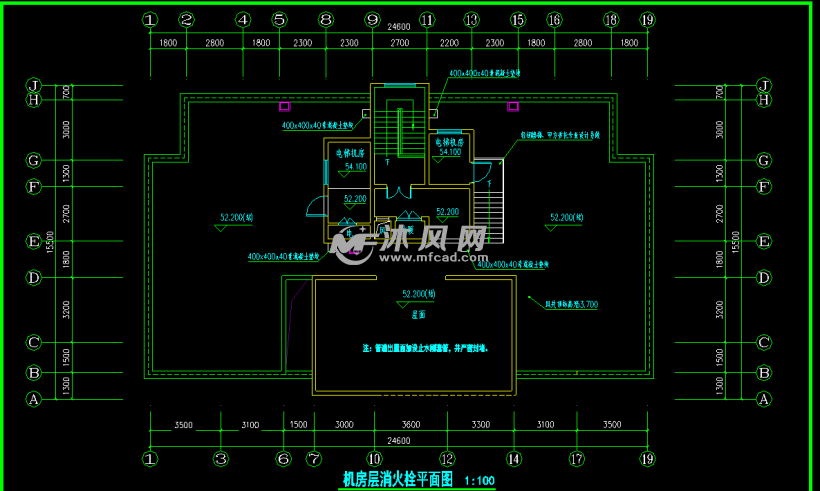 机房层消火栓平面图