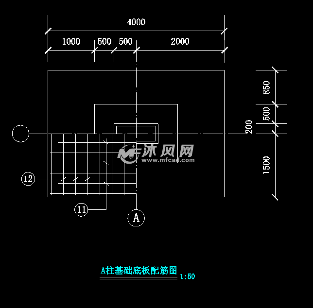 基础底板配筋图