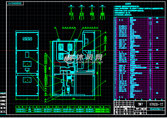 10kv中置柜kyn28结构图及装配图 - 电气工程图纸