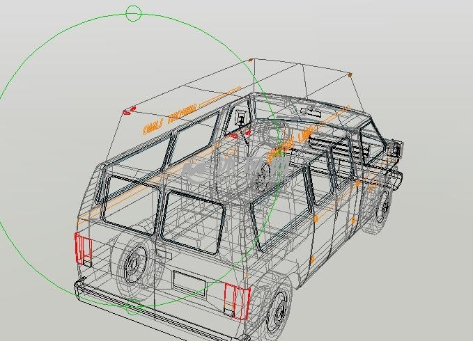 越野车三维cad轮廓图