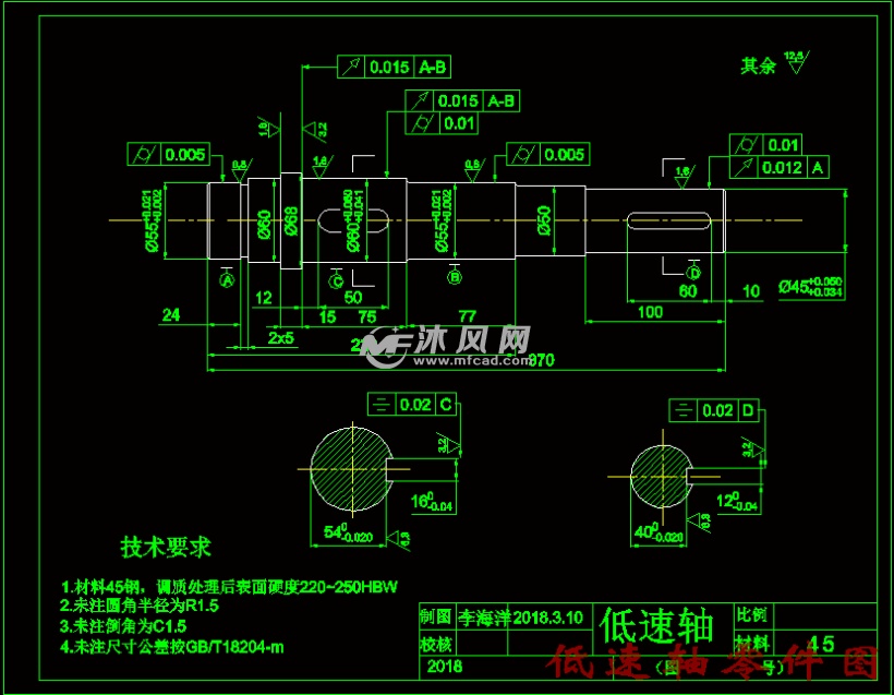 级圆柱齿轮减速器的设计-带式输送机构f=2000n,v=2m-min,d=400mm