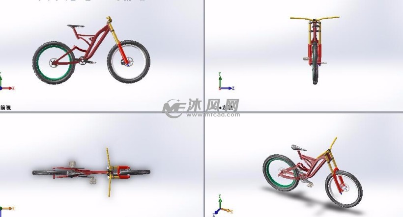 solidworks自行车设计模型 - 非机动车及附件图纸