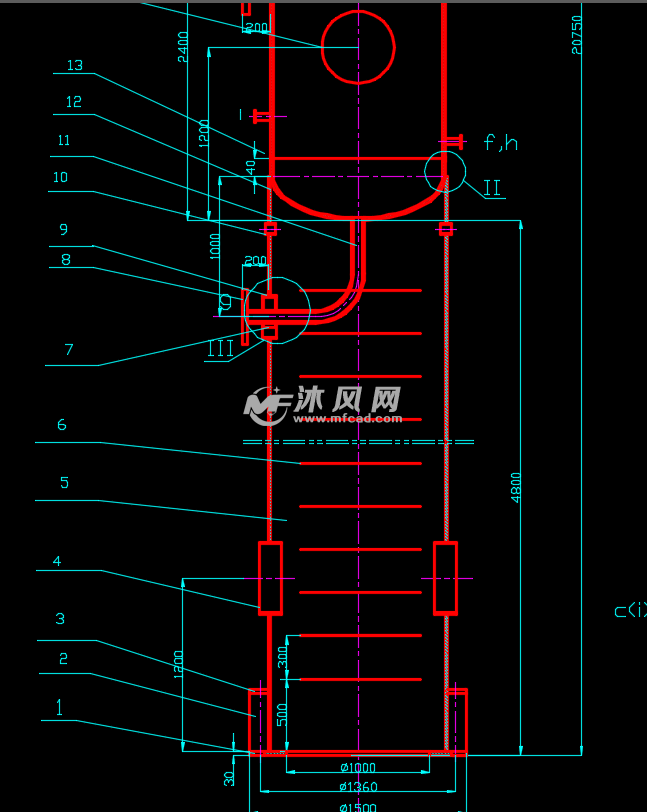 苯-甲苯物系板式精馏塔cad设计图