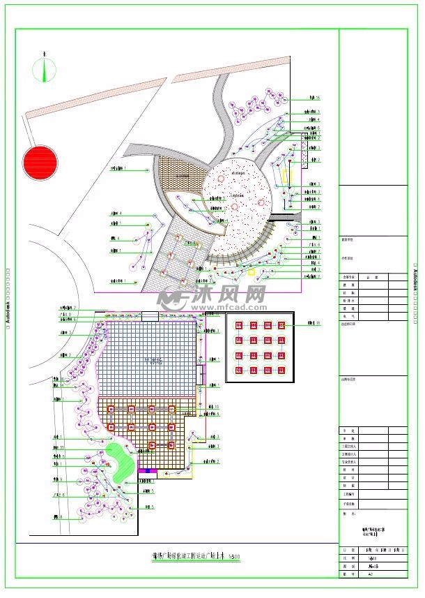 锦绣广场绿化竣工图 - 园林绿化及施工图纸 - 沐风网