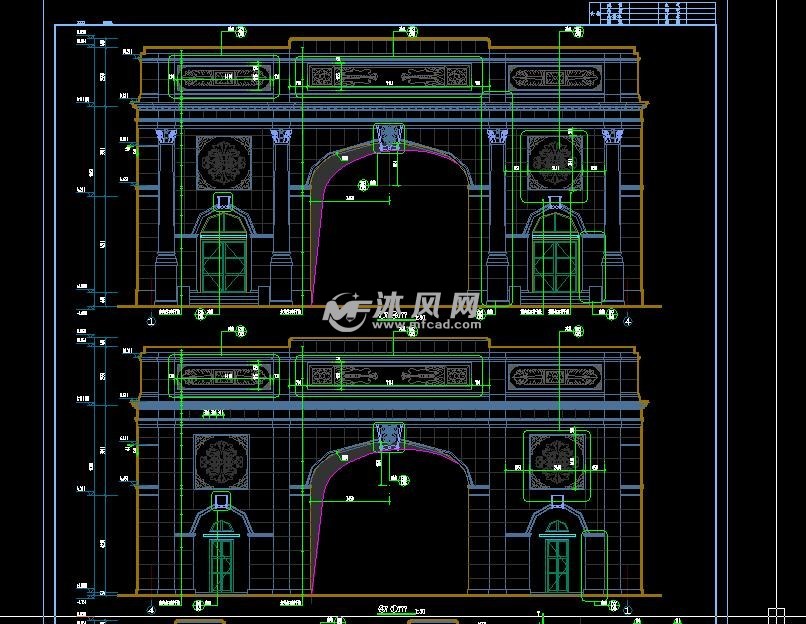 别墅小区2层大门及物业管理用房全专业设计施工图