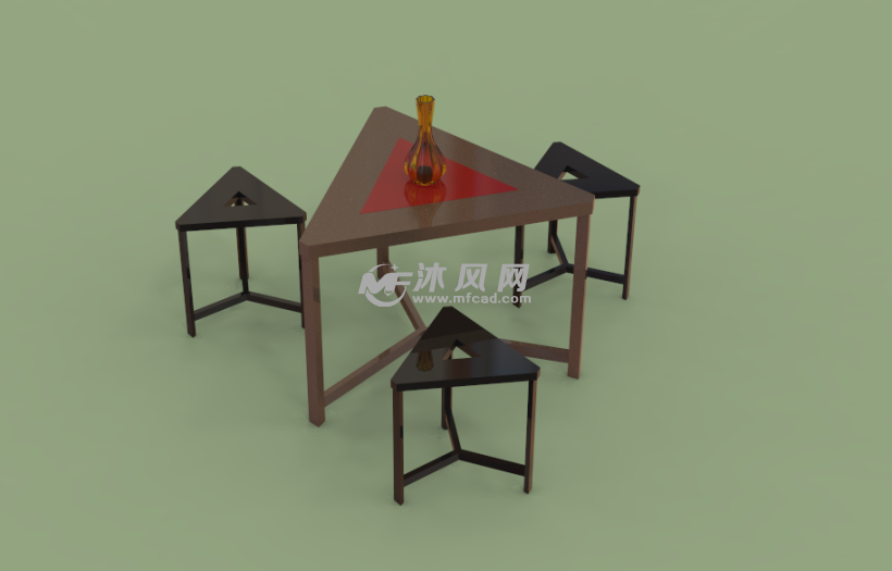 创意桌子凳子设计 - 艺术品/工艺品图纸 - 沐风网