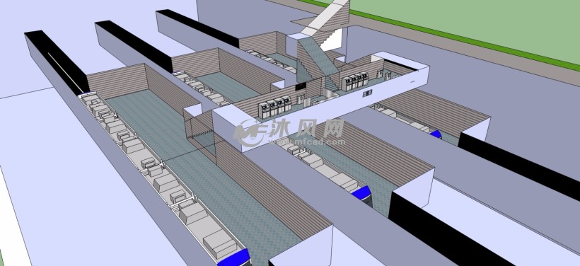 城市交通火车地铁站室内外完整设计三维模型