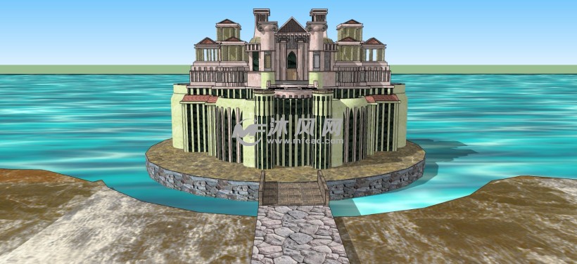 游戏场景城堡宫殿古建筑三维模型