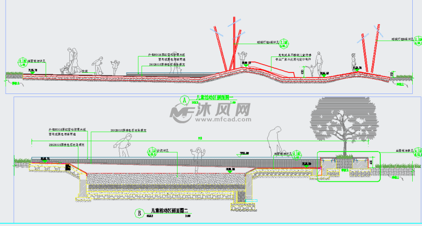 儿童活动区剖面图