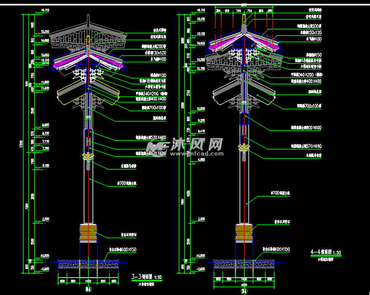 六柱十一楼牌楼设计图纸